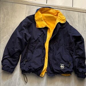 Nautica  competition, jacket, reversible blue  yellow  midweight rain jacket EUC